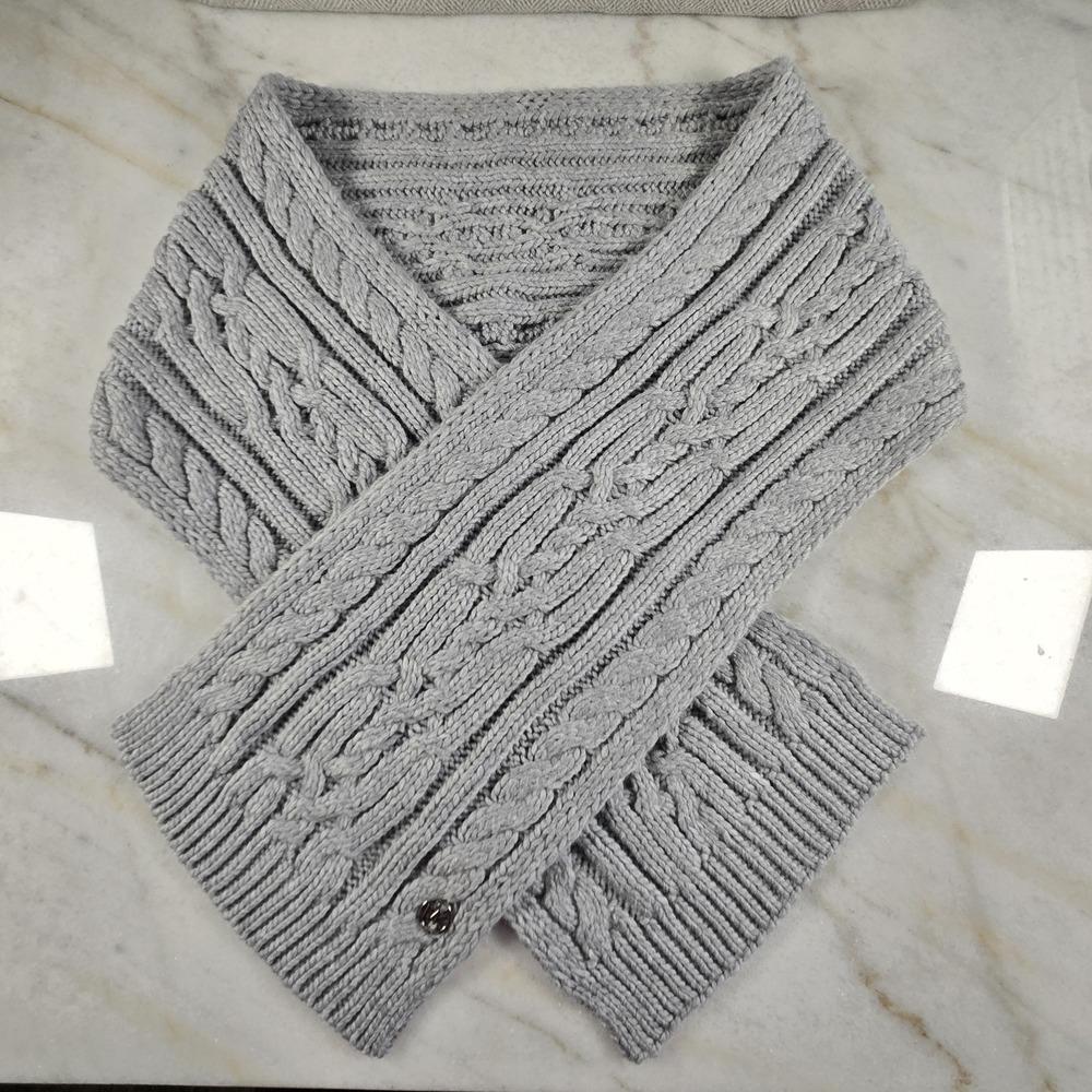 NWT Michael Kors‎ Chunky Cable Knit Heather Gray Scarf Wrap Cozy Chic Classic